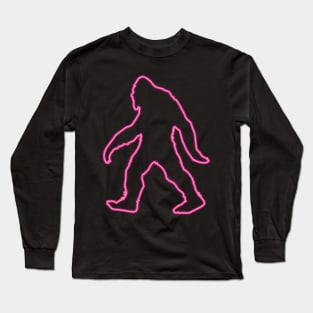 80's Gift 80s Retro Neon Sign Bigfoot Long Sleeve T-Shirt